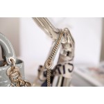 Rock Grey Lady Dior vine check patent leather cow leather mini handbag