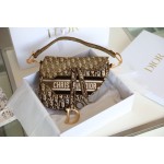 Dior Oblique Velvet Saddle Brown