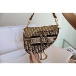 Dior Oblique Velvet Saddle Brown