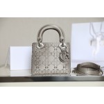 Dior Lady mini 🤍 Grey hot-stamped diamond dainty bag DR-051