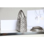 Dior Lady mini 🤍 Grey hot-stamped diamond dainty bag DR-051