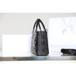 Dior Lady mini 💗 Black hot-stamped diamond toffee bag DR-051