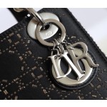 Dior Lady mini 💗 Black hot-stamped diamond toffee bag DR-051
