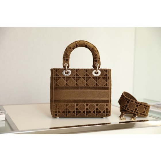 Dior〰️LadyFive compartmentsDaffy velvet coffee color DR-031