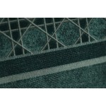 DIOR TOTE embroidered vine check pattern dark green velvet