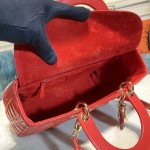 Dior Lady Seven Grid Princess Red Sheep Gold