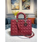 DIOR Lady Seven Grid Daifei Cherry Red