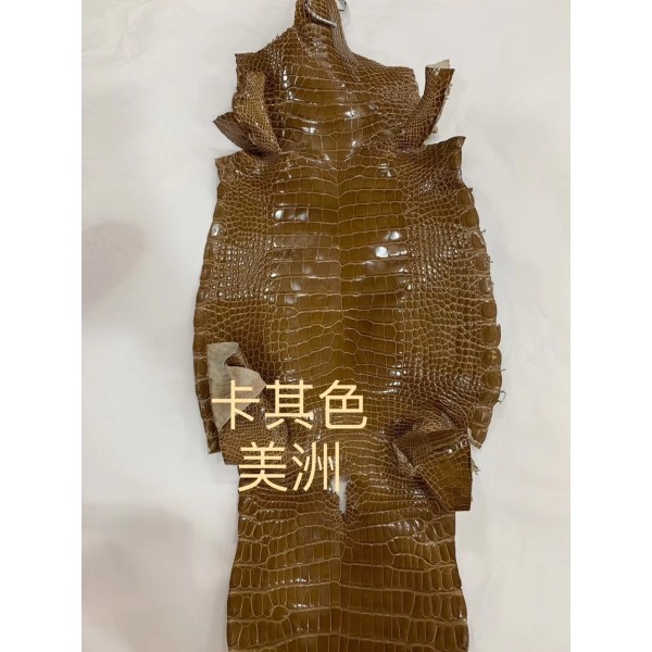 Hermès makes exclusive leather glossy American alligator: Khaki