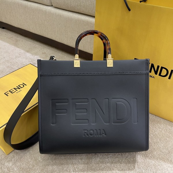FENDI small black new size shine tote tote bag "sunshine bag"