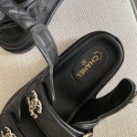 CHANEL Classic Enamel Colorful Button Velcro Sandals