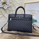 Louis Vuitton-Leather Men's Briefcase + Handbag + Messenger Bag