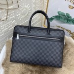 Louis Vuitton-Leather Men's Briefcase + Handbag + Messenger Bag