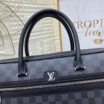 Louis Vuitton-Leather Men's Briefcase + Handbag + Messenger Bag