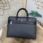 Louis Vuitton-Leather Men's Briefcase + Handbag + Messenger Bag