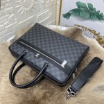 Louis Vuitton-Leather Men's Briefcase + Handbag + Messenger Bag