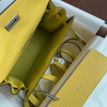 Kelly DanSe 22cm picture lemon yellow gold and silver buckle in stock evercolor leather