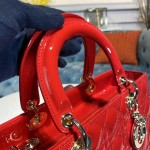 Dior Lady Seven Grid Daifei Big Red Lacquer Gold