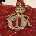 DIOR Lady Seven Grid Daifei Wine Red Lacquer Gold
