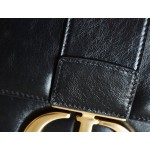 Montaigne palm print cow leather flap bag