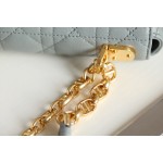 DlOR CARO】Grey soft cow leather rattan check DR- 091