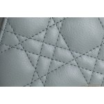 DlOR CARO】Grey soft cow leather rattan check DR- 091