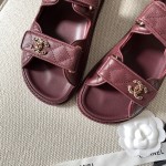 CHANEL Classic Enamel Colorful Button Velcro Sandals