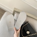 CHANEL Classic Enamel Colorful Button Velcro Sandals