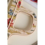 BOOK TOTE beige Dior Hibiscus embroidered canvas