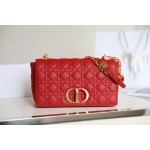 DlOR CARO】Red soft cow leather rattan check DR-091