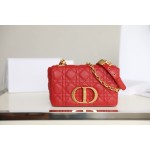 DlOR CARO] Red soft cow leather rattan check DR-081