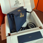 Kelly DanSe evercolor leather dark blue gold buckle