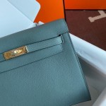 Kelly DanSe 22cm picture almond green gold and silver buckle in stock evercolor leather