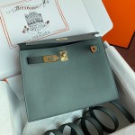 Kelly DanSe 22cm picture almond green gold and silver buckle in stock evercolor leather