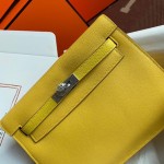 Kelly DanSe 22cm picture lemon yellow gold and silver buckle in stock evercolor leather