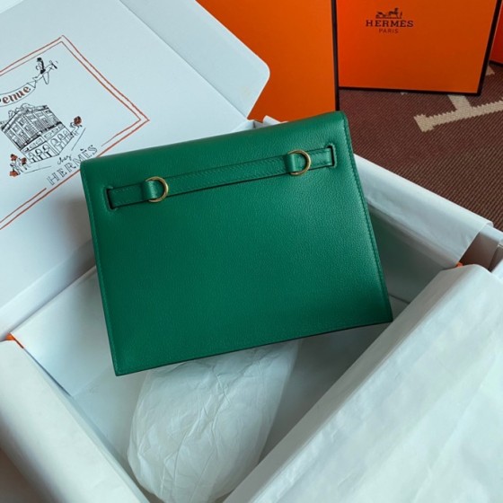 Kelly DanSe 22cm picture velvet green gold and silver buckle in stock evercolor leather