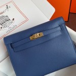 Kelly DanSe 22cm picture Greek blue gold and silver buckle in stock evercolor leather