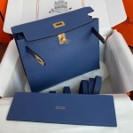 Kelly DanSe 22cm picture Greek blue gold and silver buckle in stock evercolor leather