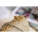 [DlOR CARO] Apricot soft cow leather rattan check DR-091