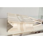 DIOR TOTE embroidered striped canvas
