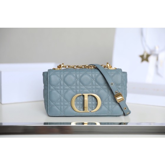 [DlOR CARO] Sky blue soft cow leather rattan check DR-081