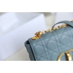 [DlOR CARO] Sky blue soft cow leather rattan check DR-081