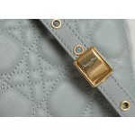 DlOR CARO】Grey soft cow leather rattan check DR- 091