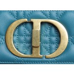 [DlOR CARO] Deep Sea Blue Soft Cow Leather Rattan Check DR-081