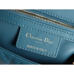 [DlOR CARO] Deep Sea Blue Soft Cow Leather Rattan Check DR-081