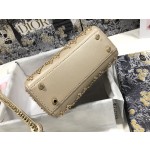 DIOR Princess Diana's three grid series embroidered gold beads