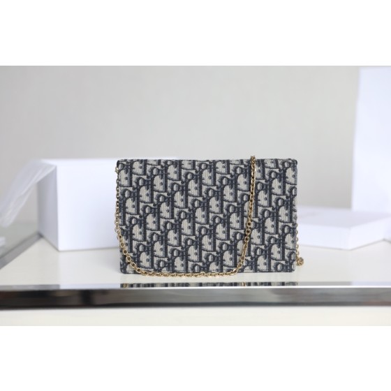 Saddle clutch bag old flower blue Oblique DR-58