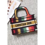 Dior book tote mini seven colorful stripes