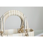 Dior LADY D-LITE five-compartment Daffy embroidery apricot stripes DR-031