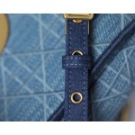 DIOR CARO Denim blue vine check embroidery DR-021