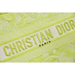 DIOR TOTE Fluorescent green embroidery